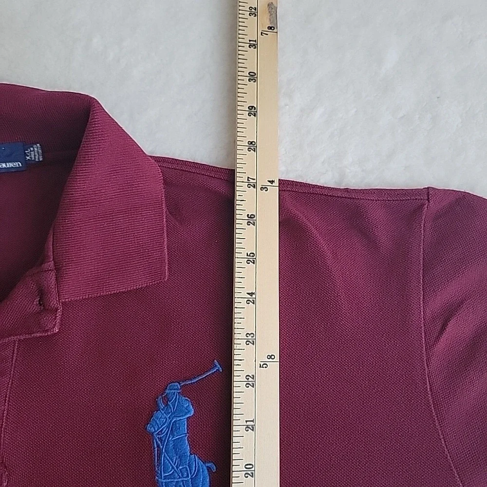 Vintage Polo Ralph Lauren Men's XXL Big Pony Short‎ Sleeve Burgundy Polo Shirt